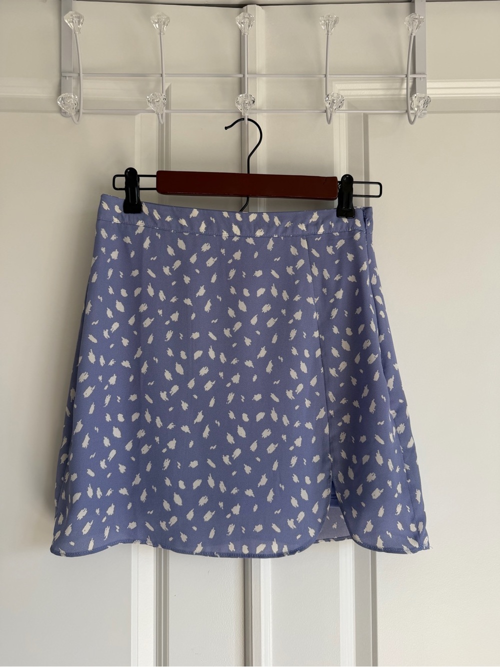 Light Blue Printed A-Line Women’s Skirt